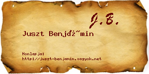Juszt Benjámin névjegykártya